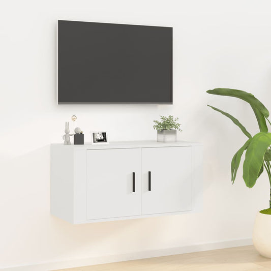 Mobile Porta TV a Parete Bianco 80x34,5x40 cm - homemem39