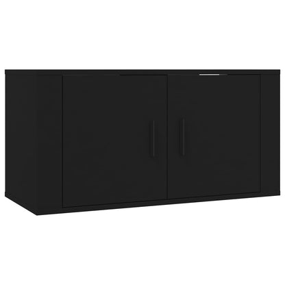 Mobile Porta TV a Parete Nero 80x34,5x40 cm - homemem39