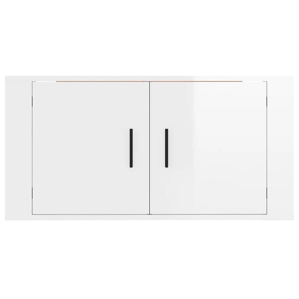 Mobile Porta TV a Parete bianco lucido 80x34,5x40 cm - homemem39