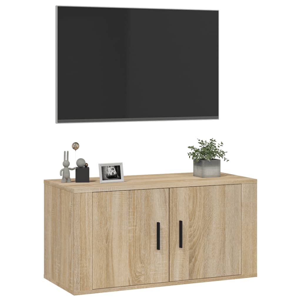 Mobile Porta TV a Parete rovere sonoma 80x34,5x40 cm - homemem39