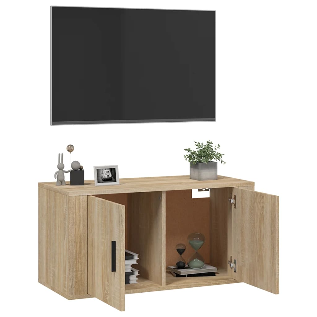 Mobile Porta TV a Parete rovere sonoma 80x34,5x40 cm - homemem39