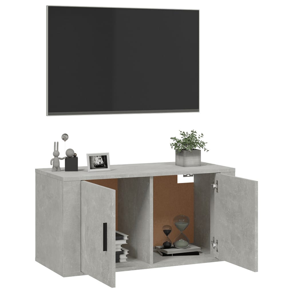 Mobile Porta TV a Parete Grigio cemento 80x34,5x40 cm - homemem39