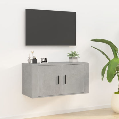 Mobile Porta TV a Parete Grigio cemento 80x34,5x40 cm - homemem39