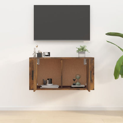 Mobile Porta TV a Parete rovere fumo 80x34,5x40 cm - homemem39