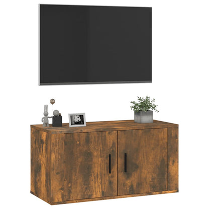 Mobile Porta TV a Parete rovere fumo 80x34,5x40 cm - homemem39