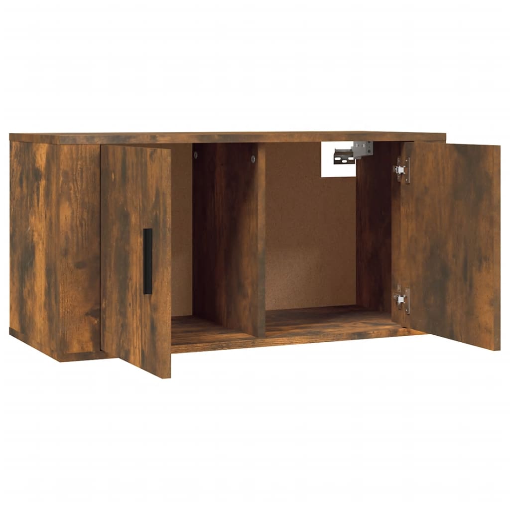 Mobile Porta TV a Parete rovere fumo 80x34,5x40 cm - homemem39