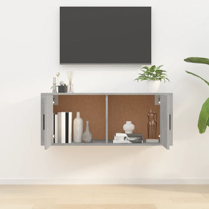 Mobile Porta TV a Parete Grigio cemento 100x34,5x40 cm - homemem39