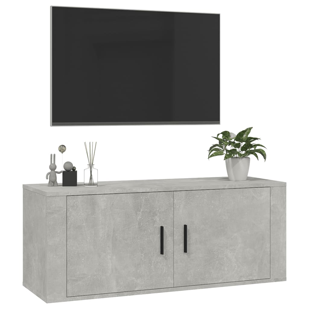 Mobile Porta TV a Parete Grigio cemento 100x34,5x40 cm - homemem39