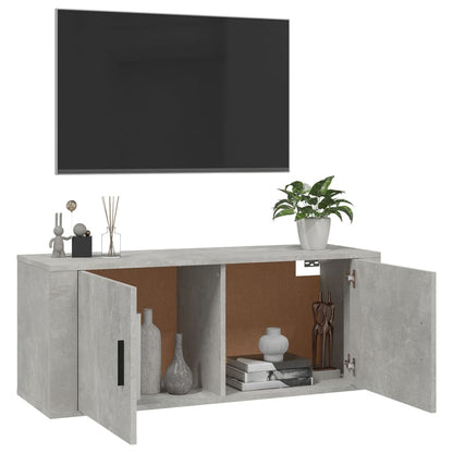 Mobile Porta TV a Parete Grigio cemento 100x34,5x40 cm - homemem39