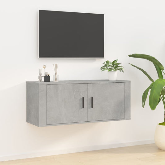 Mobile Porta TV a Parete Grigio cemento 100x34,5x40 cm - homemem39