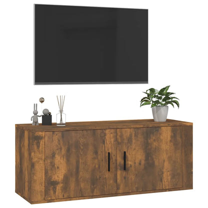 Mobile Porta TV a Parete rovere fumo 100x34,5x40 cm - homemem39