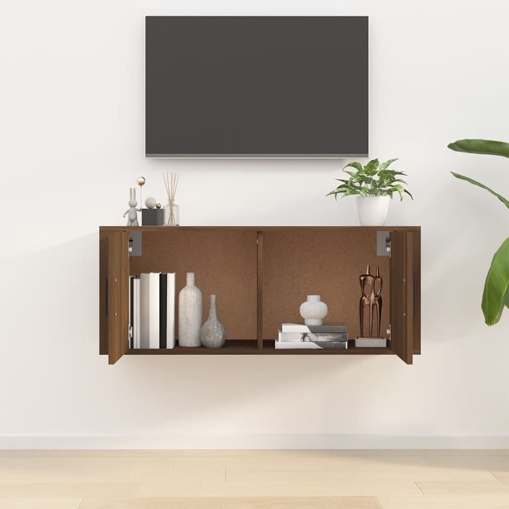 Mobile Porta TV a Parete rovere marrone 100x34,5x40 cm - homemem39