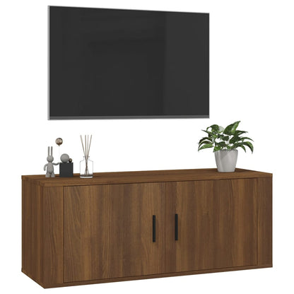 Mobile Porta TV a Parete rovere marrone 100x34,5x40 cm - homemem39