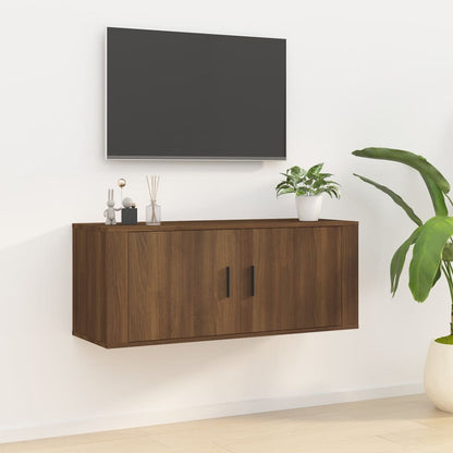 Mobile Porta TV a Parete rovere marrone 100x34,5x40 cm - homemem39