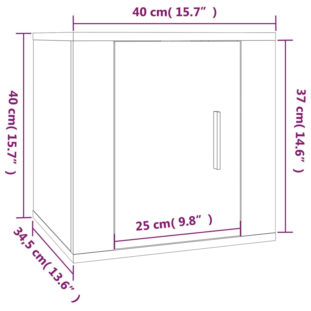 Mobile Porta TV a Parete Bianco 40x34,5x40 cm - homemem39