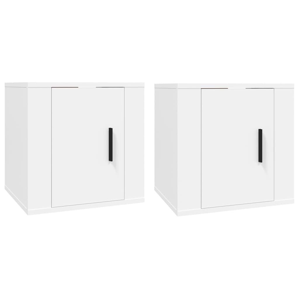 Mobili Porta TV a Parete 2 pz Bianco 40x34,5x40 cm - homemem39