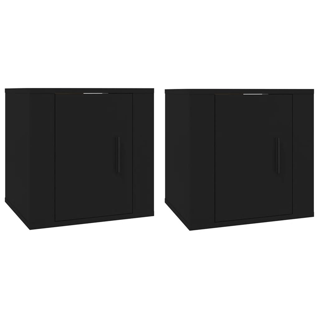 Mobili Porta TV a Parete 2 pz Nero 40x34,5x40 cm - homemem39