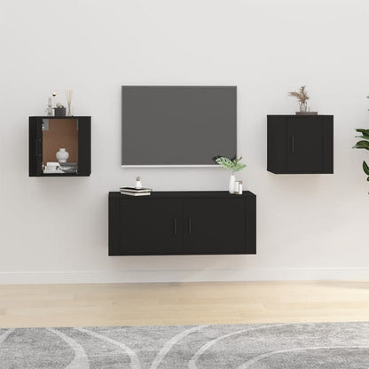 Mobili Porta TV a Parete 2 pz Nero 40x34,5x40 cm - homemem39