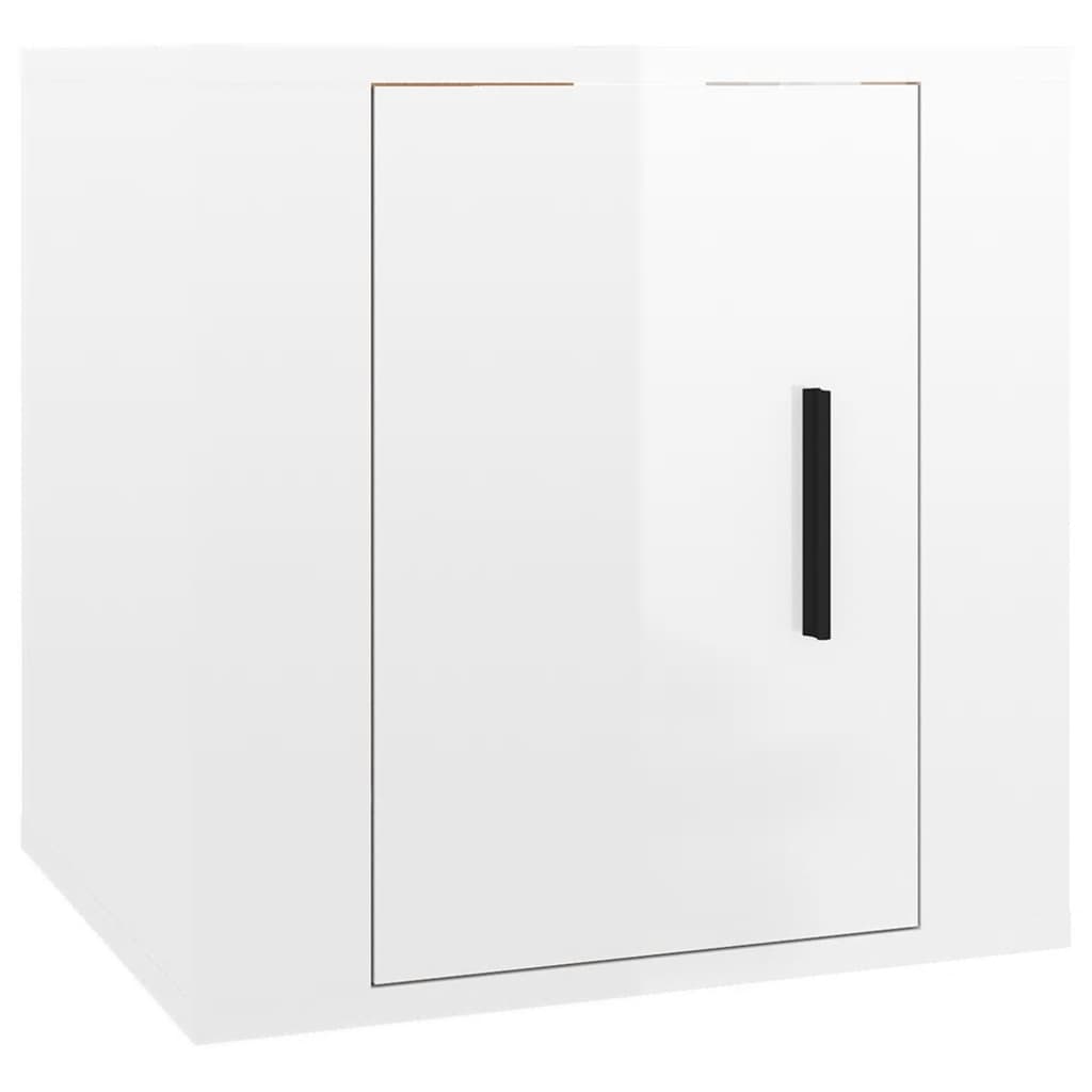 Mobili Porta TV a Parete 2 pz Bianco Lucido 40x34,5x40 cm - homemem39