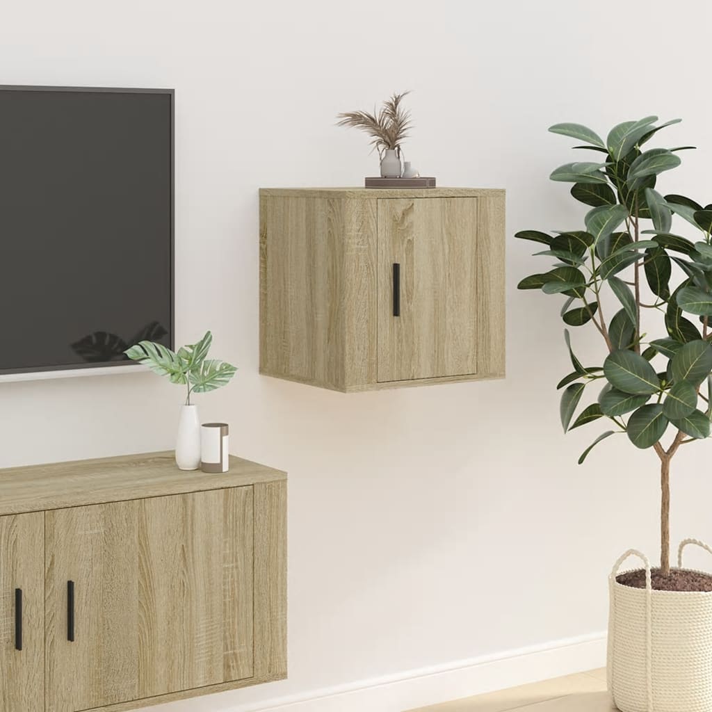 Mobile Porta TV a Parete Rovere Sonoma 40x34,5x40 cm - homemem39