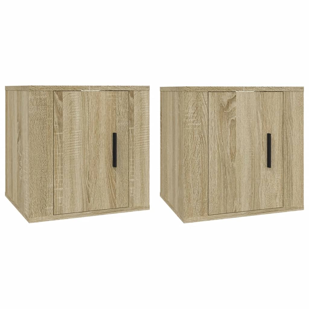 Mobili Porta TV a Parete 2 pz Rovere Sonoma 40x34,5x40 cm - homemem39