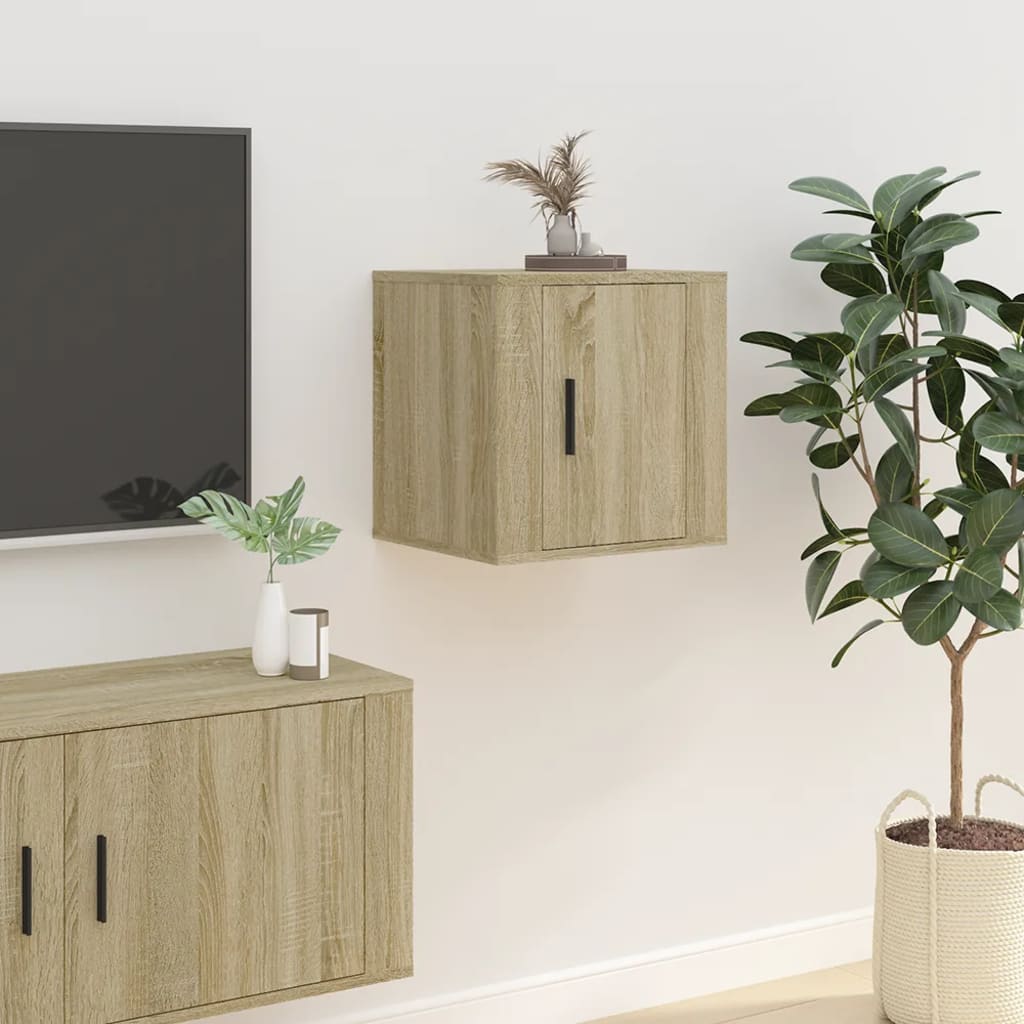 Mobili Porta TV a Parete 2 pz Rovere Sonoma 40x34,5x40 cm - homemem39