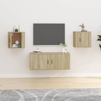 Mobili Porta TV a Parete 2 pz Rovere Sonoma 40x34,5x40 cm - homemem39