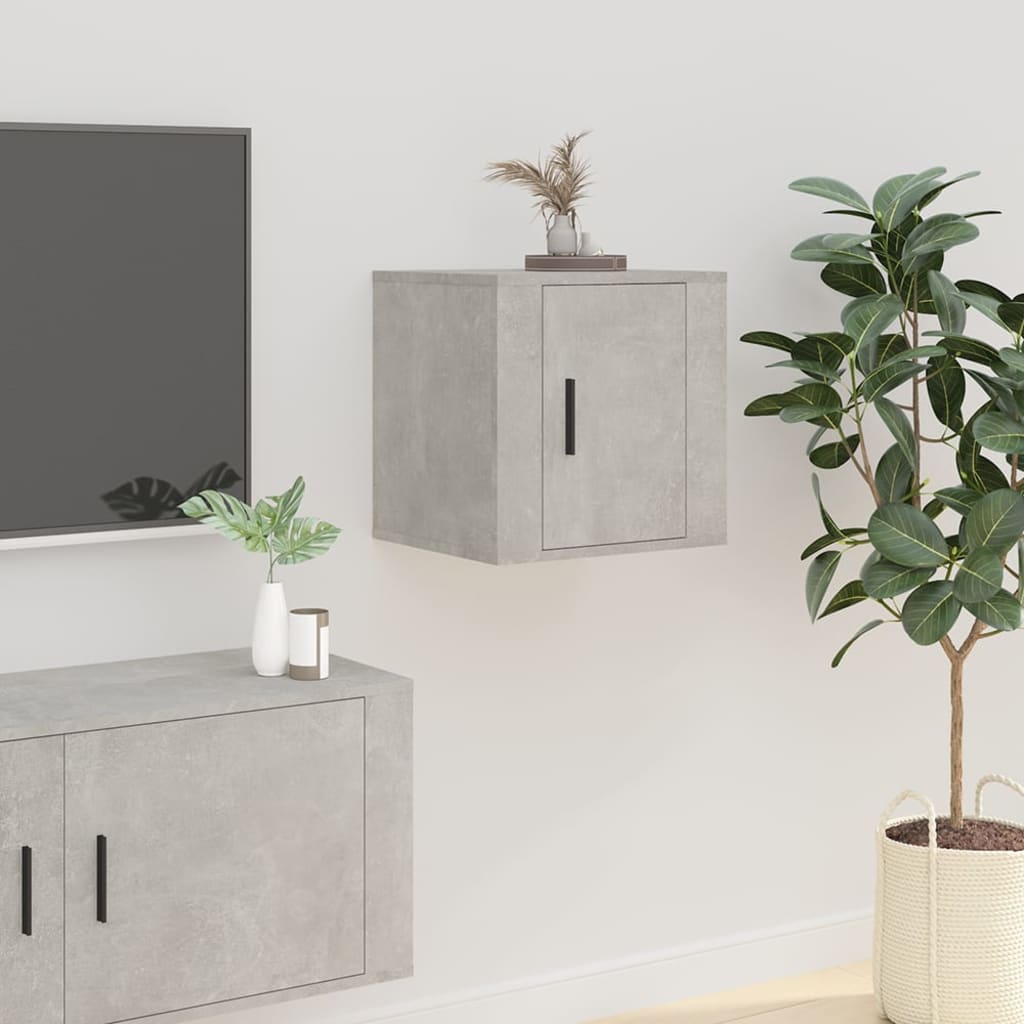 Mobili Porta TV a Parete 2 pz Grigio Cemento 40x34,5x40 cm - homemem39