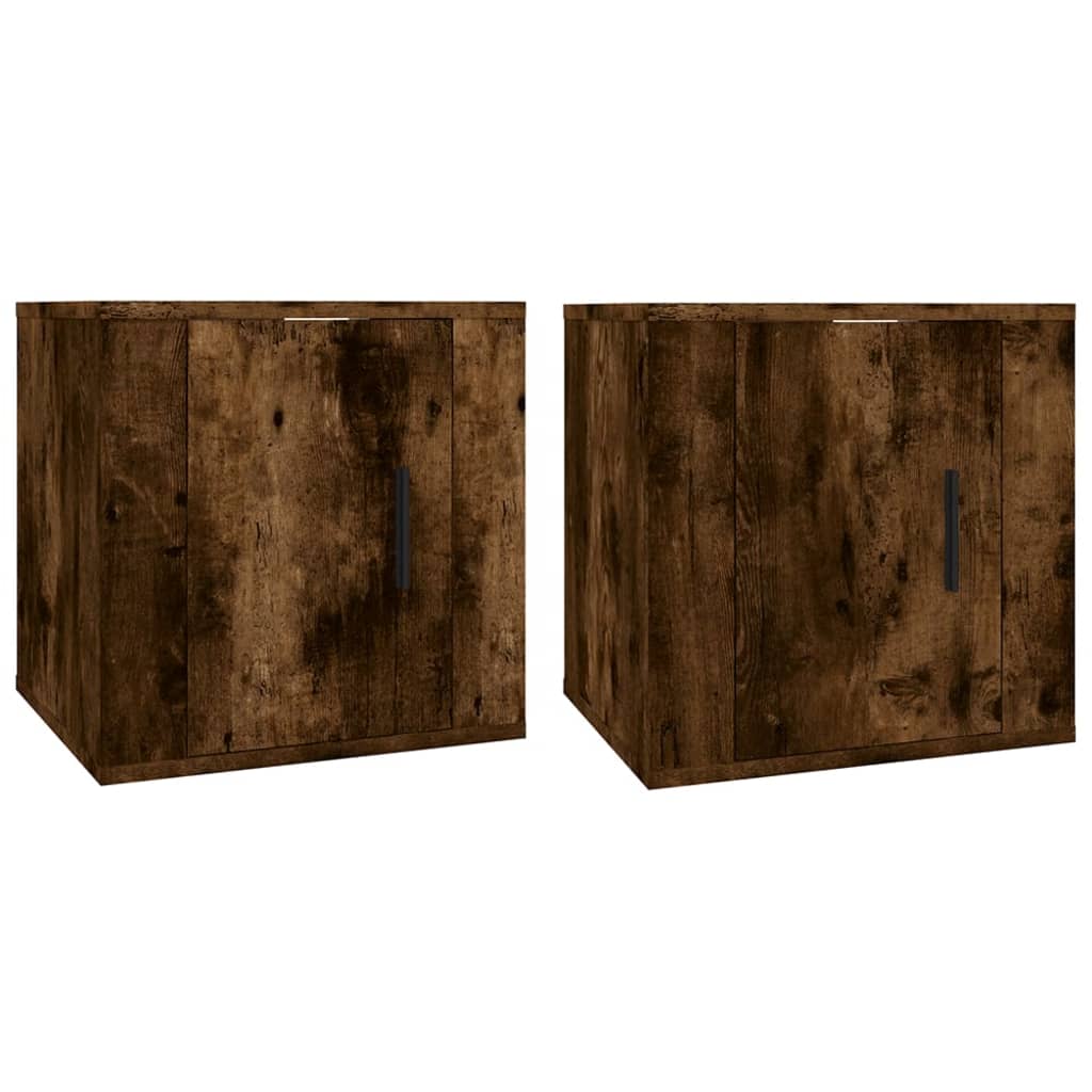 Mobili Porta TV a Parete 2 pz Rovere Fumo 40x34,5x40 cm - homemem39