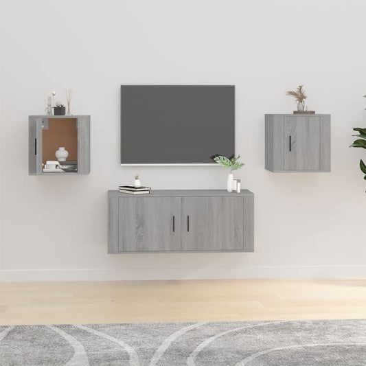 Mobili Porta TV a Parete 2 pz Grigio Sonoma 40x34,5x40 cm - homemem39