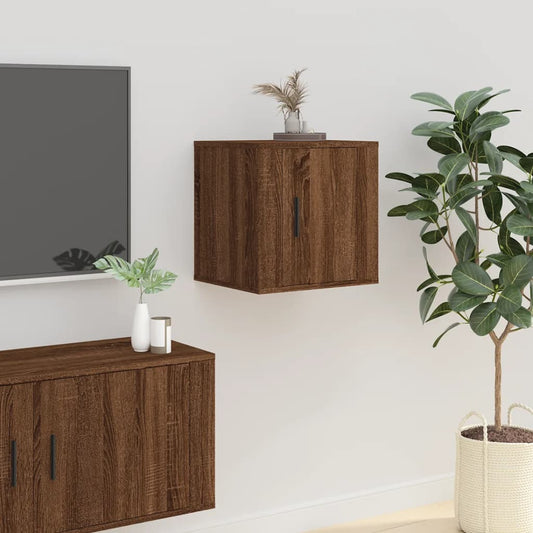 Mobile Porta TV a Parete Rovere Marrone 40x34,5x40 cm - homemem39