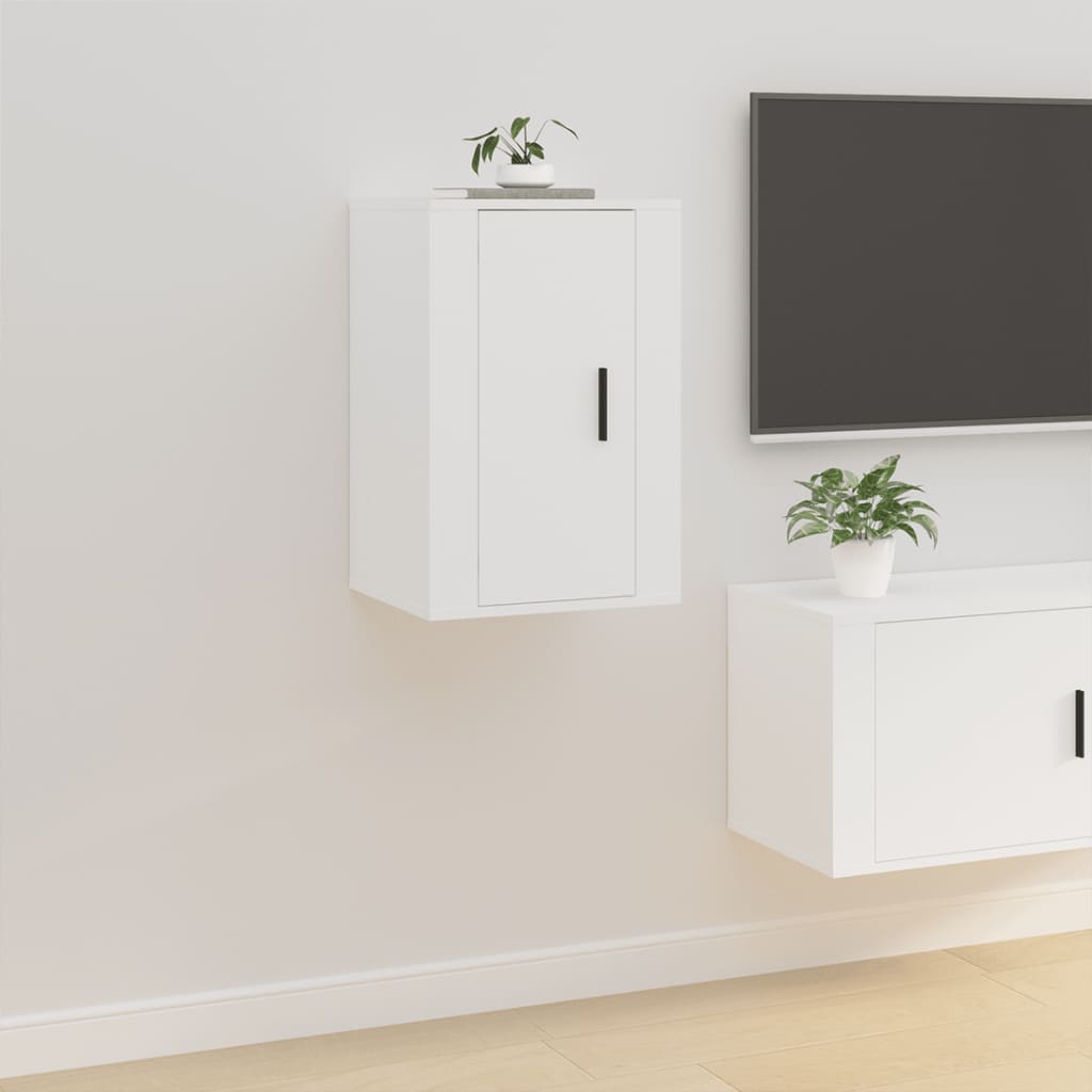 Mobili Porta TV a Parete 2 pz Bianco 40x34,5x60 cm - homemem39