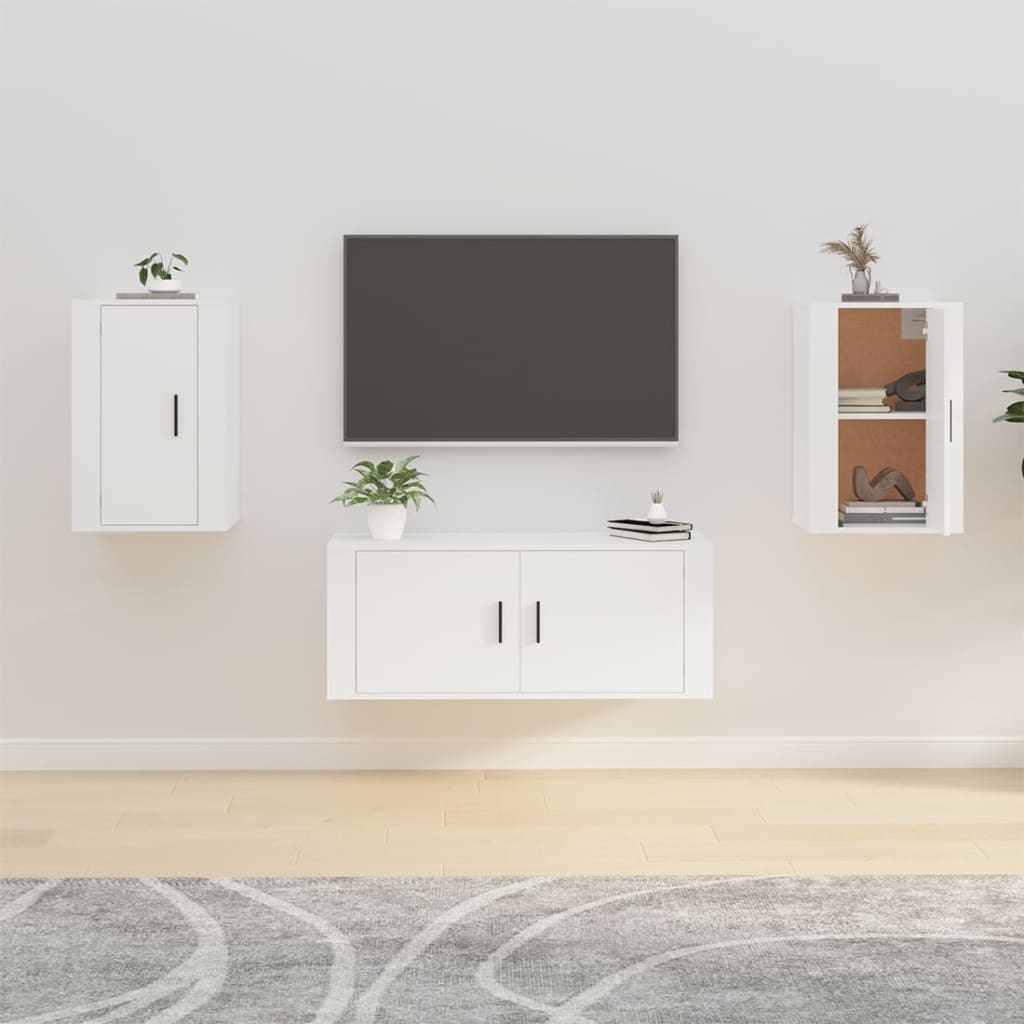 Mobili Porta TV a Parete 2 pz Bianco 40x34,5x60 cm - homemem39