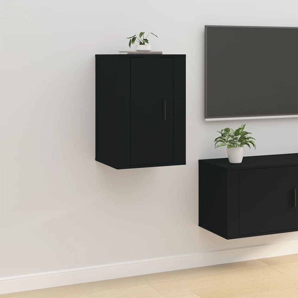 Mobile Porta TV a Parete Nero 40x34,5x60 cm - homemem39