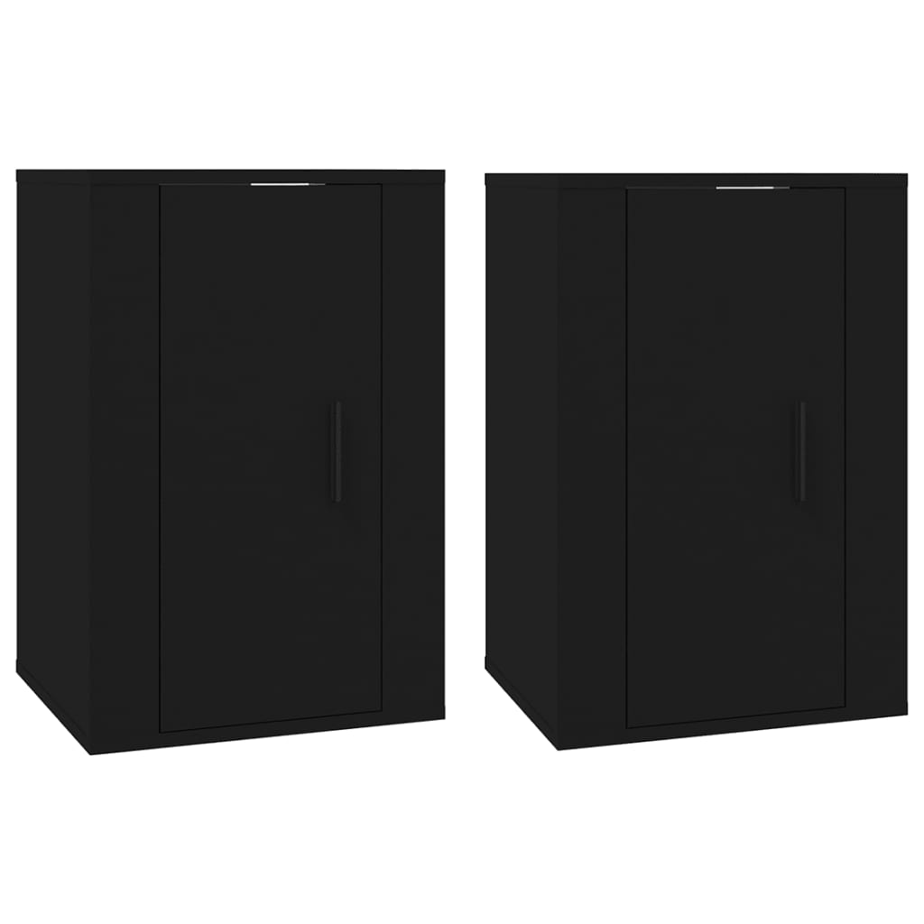 Mobili Porta TV a Parete 2 pz Nero 40x34,5x60 cm - homemem39