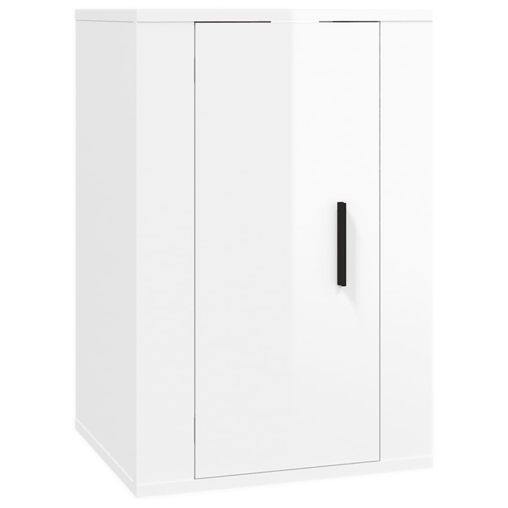 Mobile Porta TV a Parete Bianco Lucido 40x34,5x60 cm - homemem39