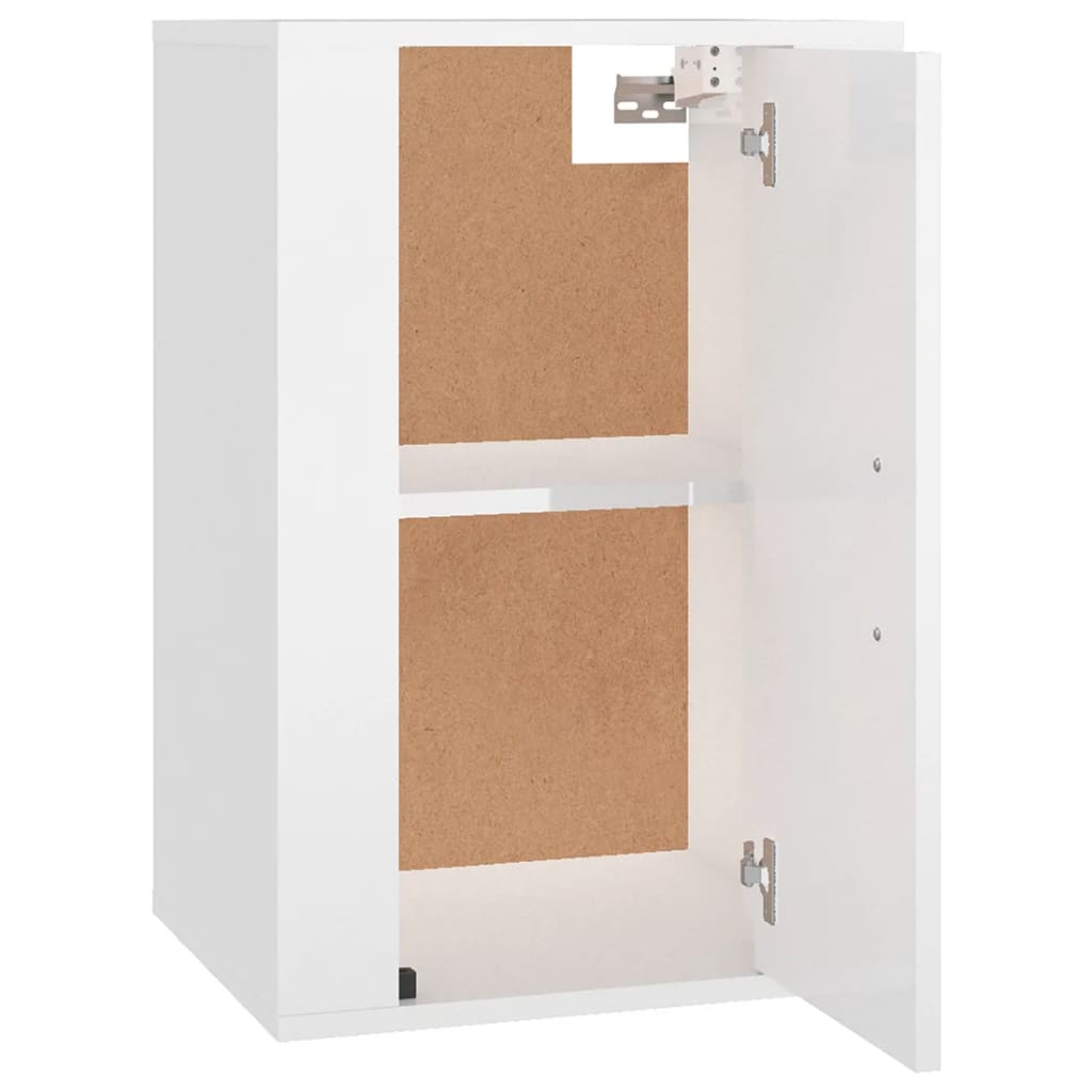 Mobile Porta TV a Parete Bianco Lucido 40x34,5x60 cm - homemem39