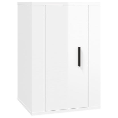 Mobili Porta TV a Parete 2 pz Bianco Lucido 40x34,5x60 cm - homemem39