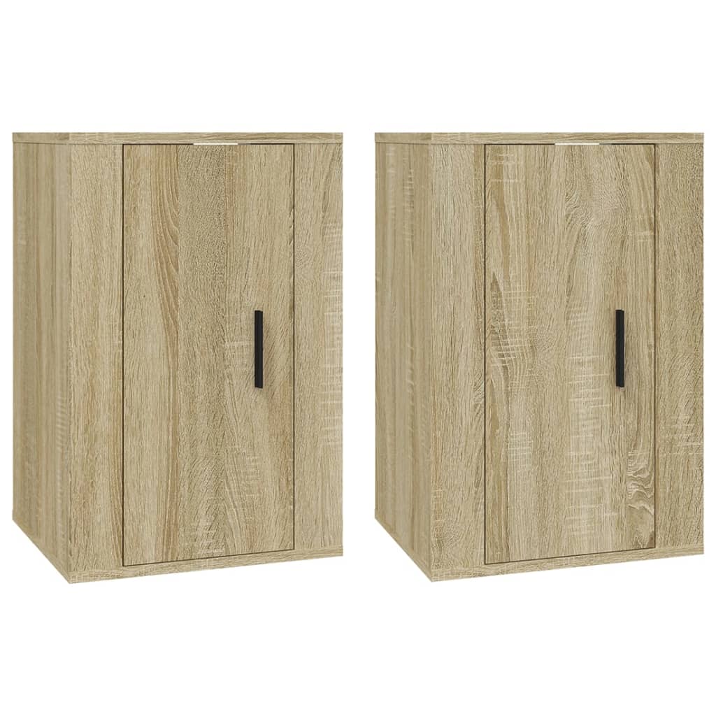 Mobili Porta TV a Parete 2 pz Rovere Sonoma 40x34,5x60 cm - homemem39