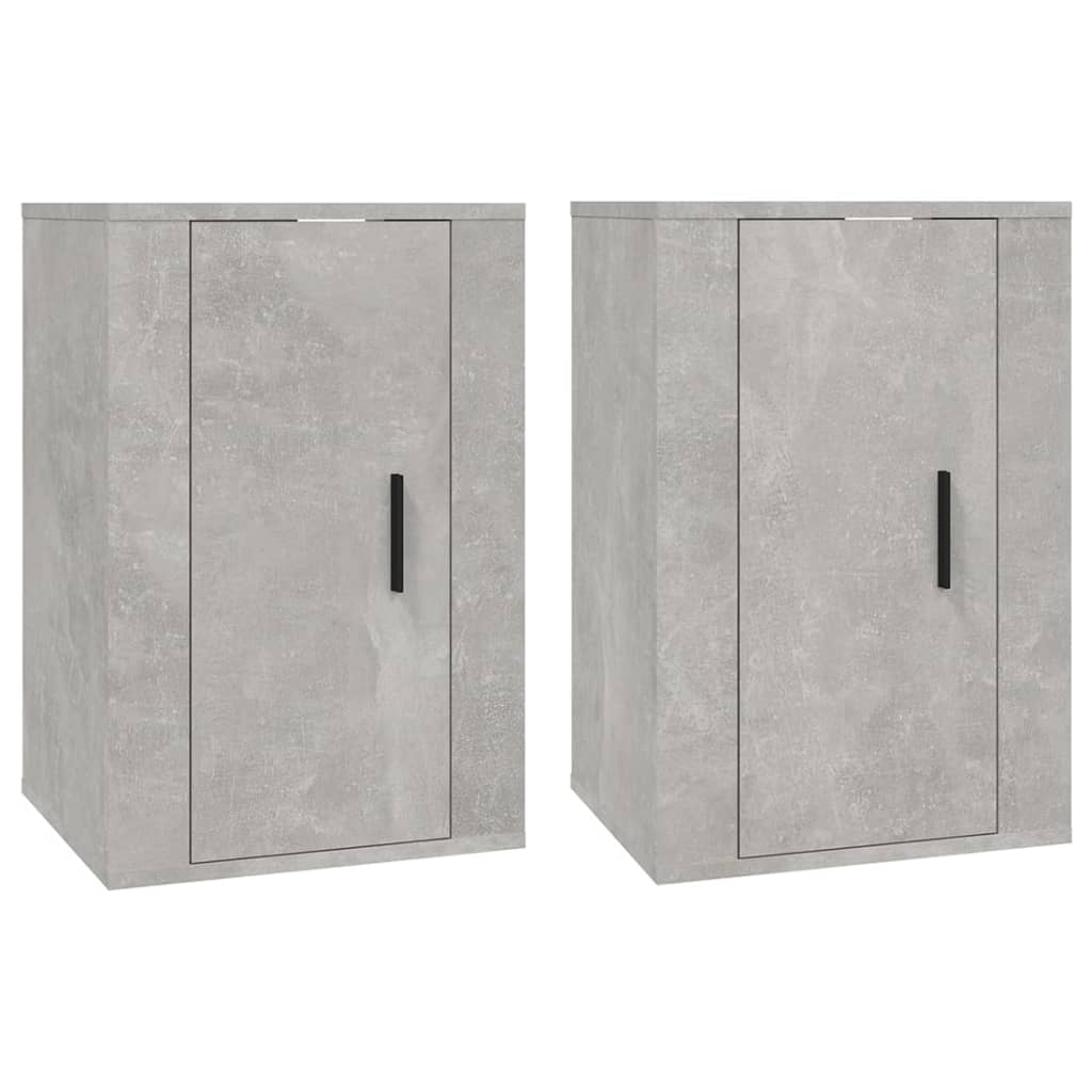 Mobili Porta TV a Parete 2 pz Grigio Cemento 40x34,5x60 cm - homemem39