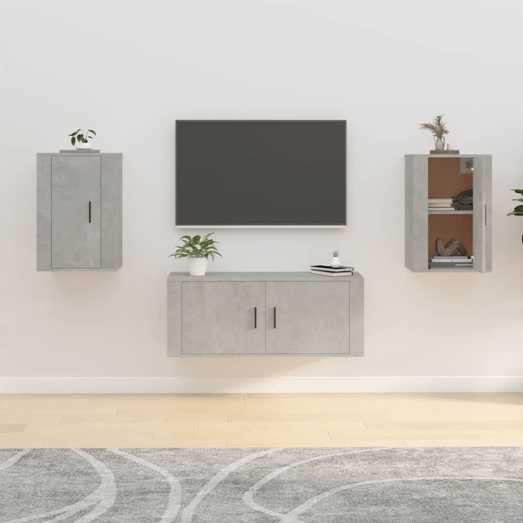 Mobili Porta TV a Parete 2 pz Grigio Cemento 40x34,5x60 cm - homemem39