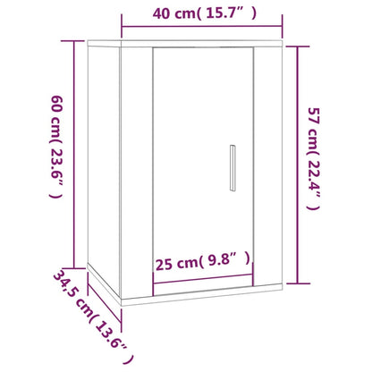 Mobile Porta TV a Parete Rovere Fumo 40x34,5x60 cm - homemem39