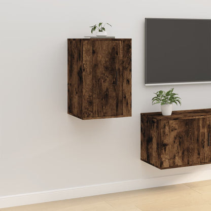 Mobile Porta TV a Parete Rovere Fumo 40x34,5x60 cm - homemem39