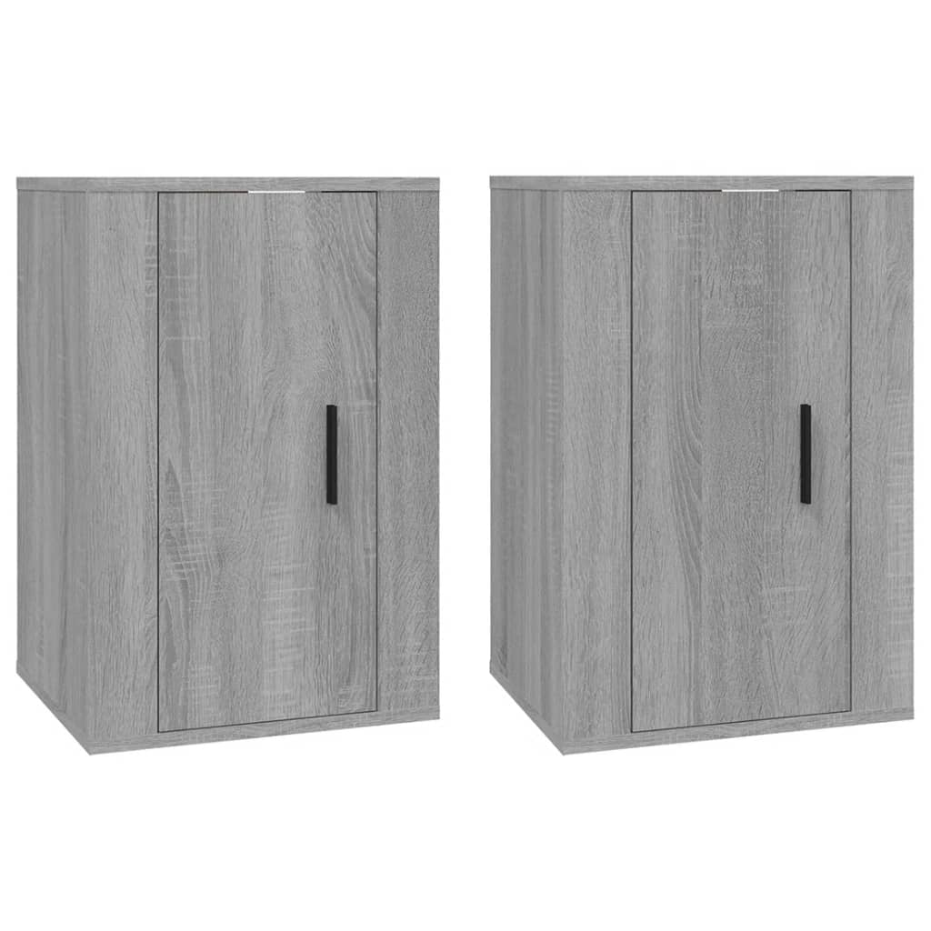 Mobili Porta TV a Parete 2 pz Grigio Sonoma 40x34,5x60 cm - homemem39