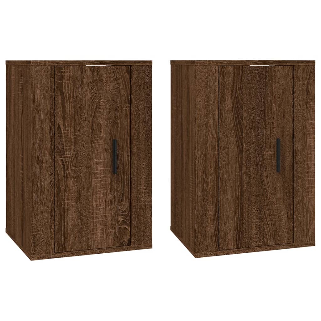 Mobili Porta TV a Parete 2 pz Rovere Marrone 40x34,5x60 cm - homemem39