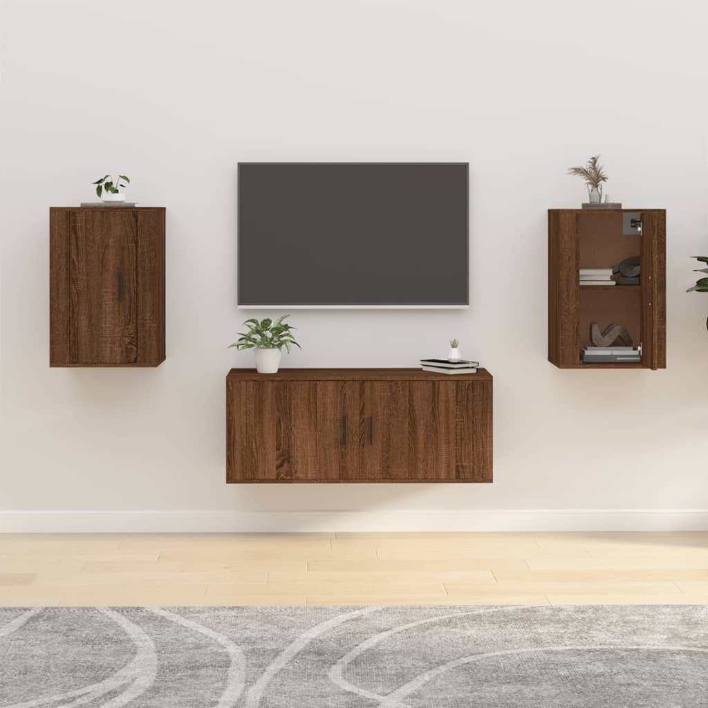 Mobili Porta TV a Parete 2 pz Rovere Marrone 40x34,5x60 cm - homemem39