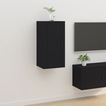 Mobile Porta TV a Parete Nero 40x34,5x80 cm - homemem39