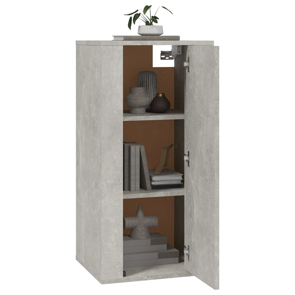 Mobile Porta TV a Parete Grigio Cemento 40x34,5x80 cm - homemem39