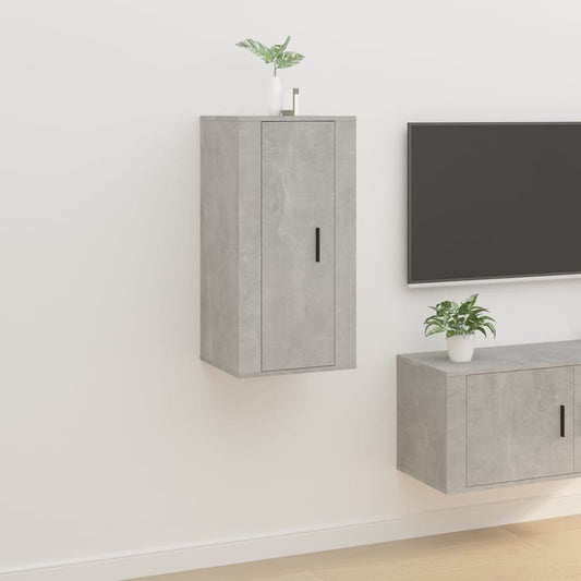 Mobile Porta TV a Parete Grigio Cemento 40x34,5x80 cm - homemem39