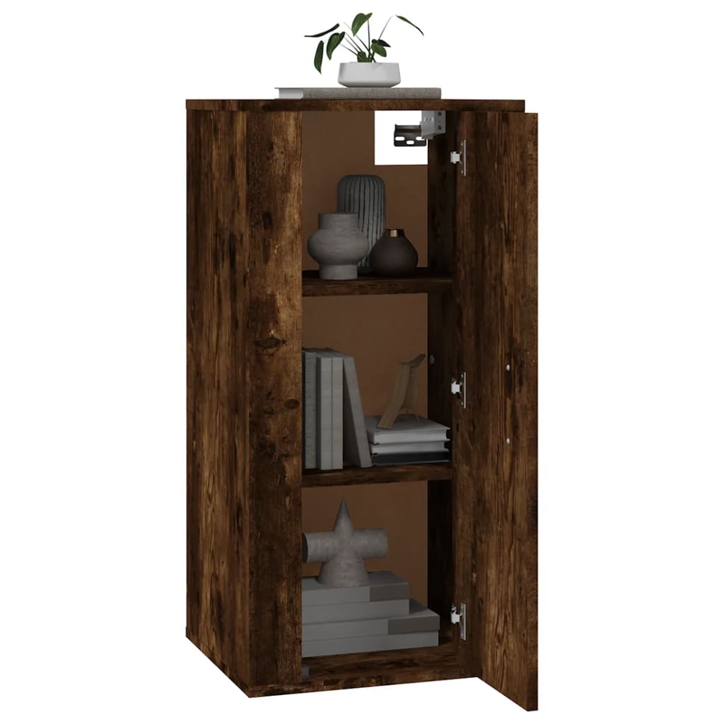 Mobile Porta TV a Parete Rovere Fumo 40x34,5x80 cm - homemem39